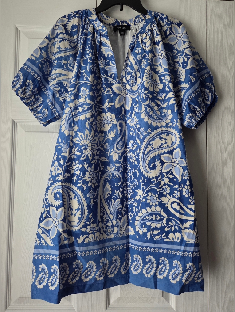 NWOT Karen Kane Puff Sleeve Cotton Peasant Dress Size XS - Picture 2 of 12